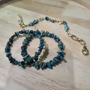 Turquoise and Gold Women's Jewelry Set